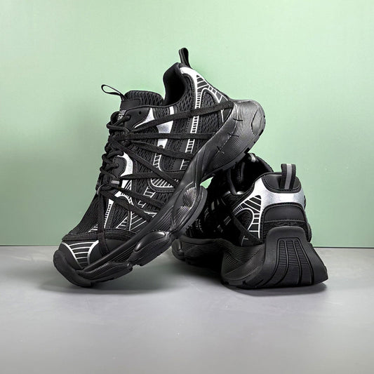 Style Fashionable Mesh Breathable Daily Black Sneakers