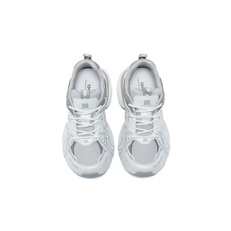Women's Mesh Bottom Platform Dad Fleece-lined Slimming Small Women's Shoes