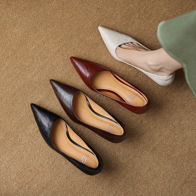 Women's High Plus Size Pointed Toe Low-cut Women's Casual Shoes