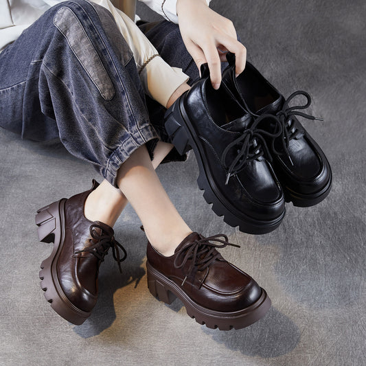 Women's Platform Height Increasing British Style Light Heels