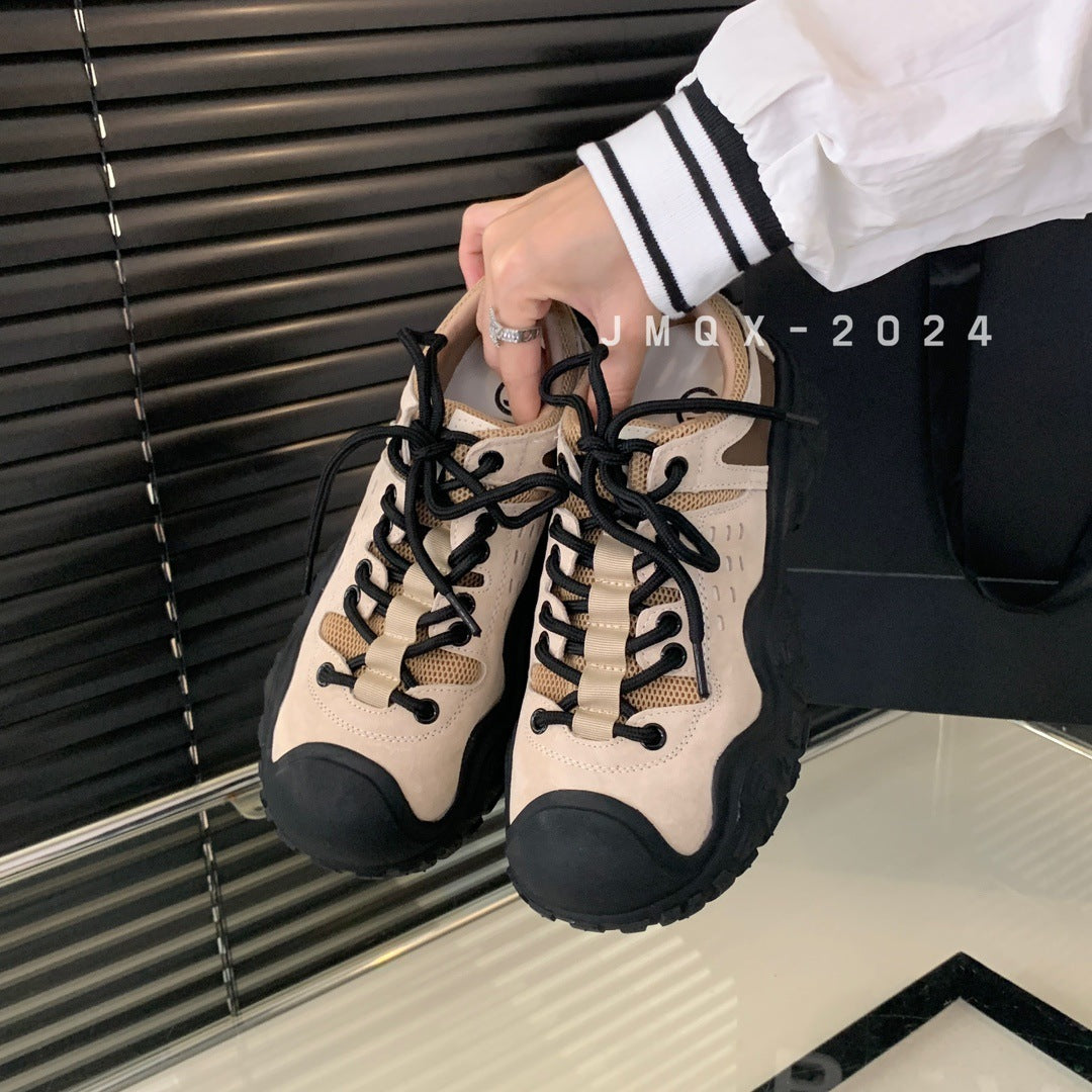 Women's Round Toe Heightened Daddy Outdoor Climbing Men's Shoes