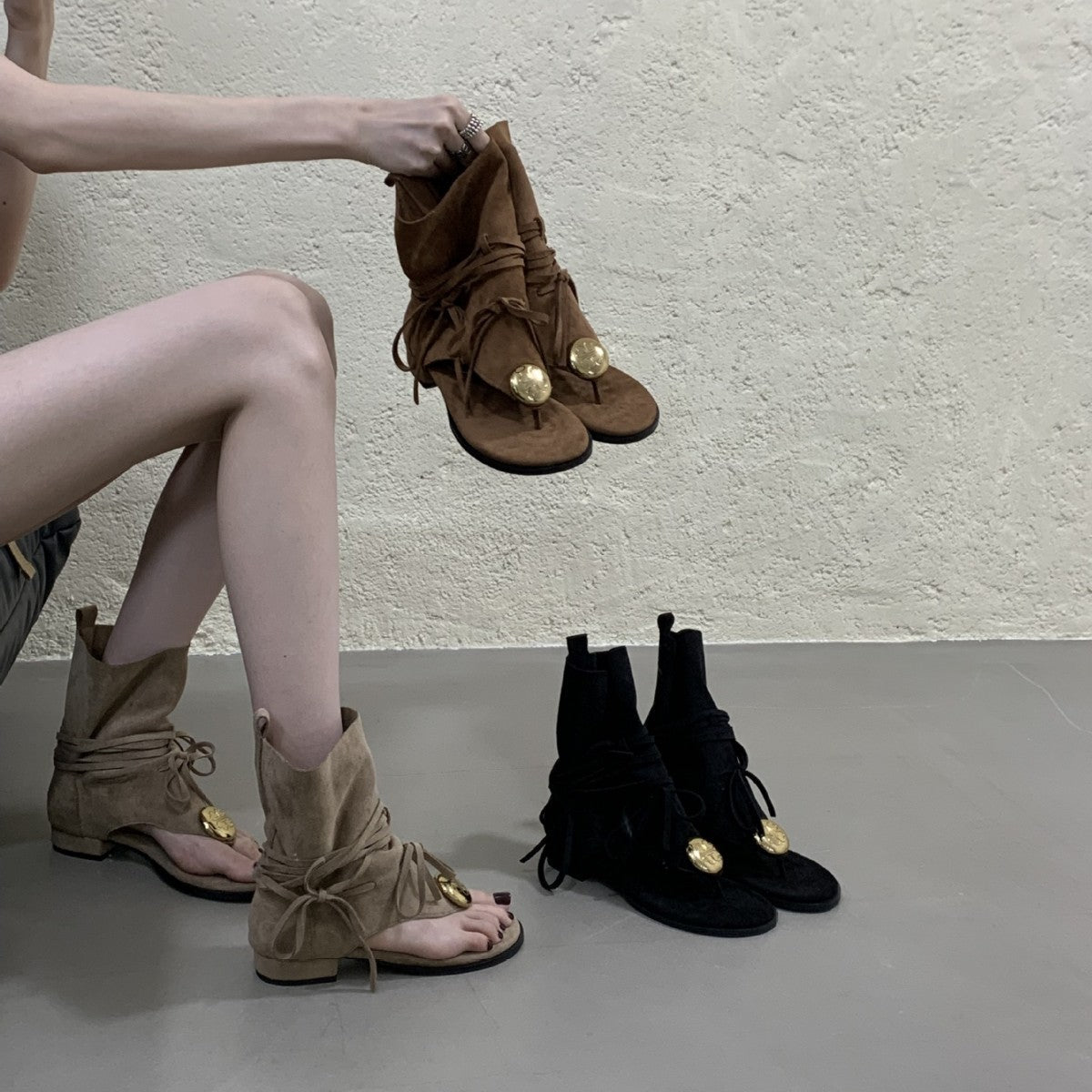 Women's Korean Style Square Toe Tassel Autumn Suede Herringbone Women's Casual Shoes