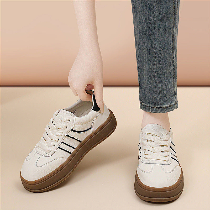 Women's Retro Artistic Style Thick Bottom Increased Daily Round Women's Sports Shoes