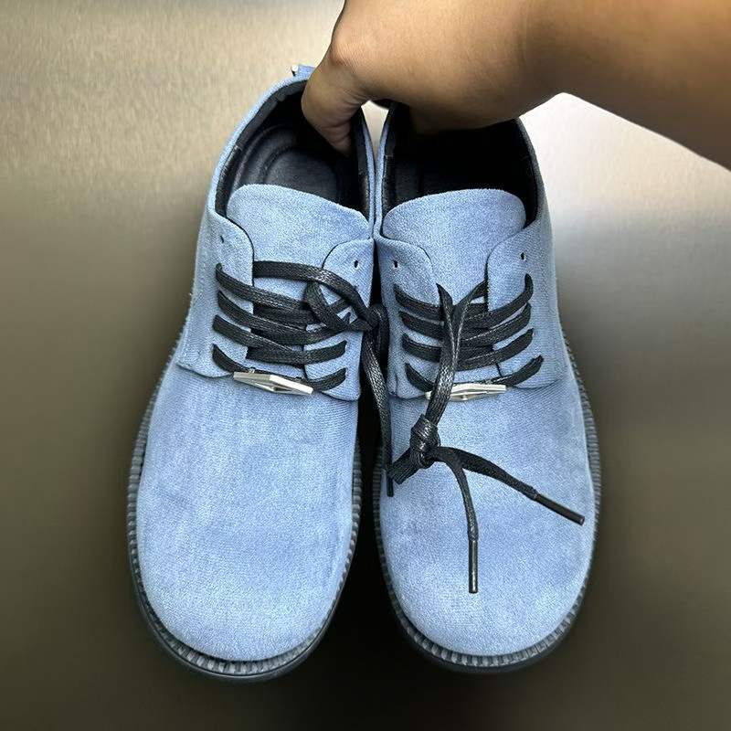 Low Top Big Head Thick Bottom Korean Men's Casual Leather Shoes