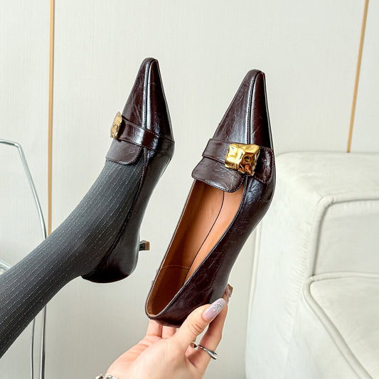 Style Low Stiletto Design British Female Women's Fashion Shoes