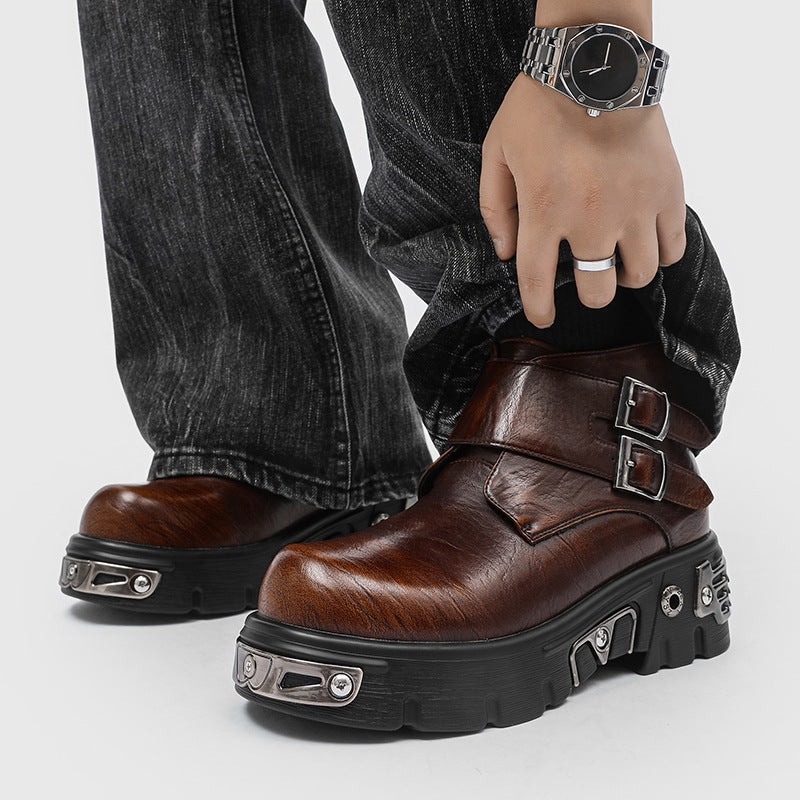Men's Summer Fashion Platform Thick Bottom Height Increasing Trendy Cool Fried Boots
