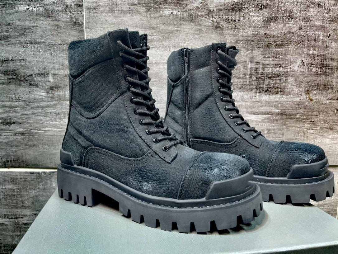 Men's Round Toe Viscose Big First Layer Men's Leather Boots