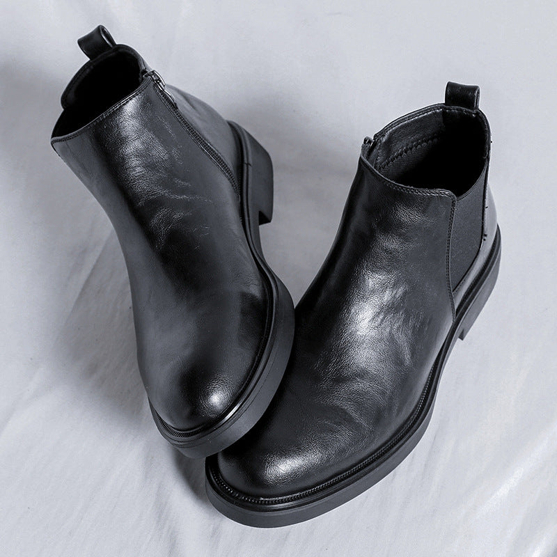 Men's British Style Business Formal Wear Black Pointed Boots