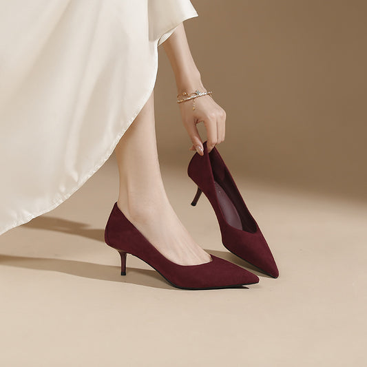 Women's High Pointed Stiletto Not Tired Feet Pumps Temperament Korean Style Women's Fashion Shoes