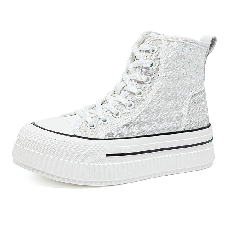 Women's Korean Style Platform White Sports Single Women's Shoes