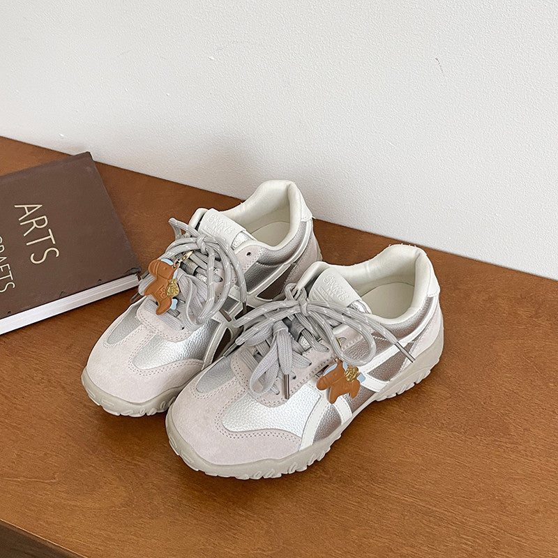 Women's Pony Training Platform Heightened Daddy White Women's Sports Shoes