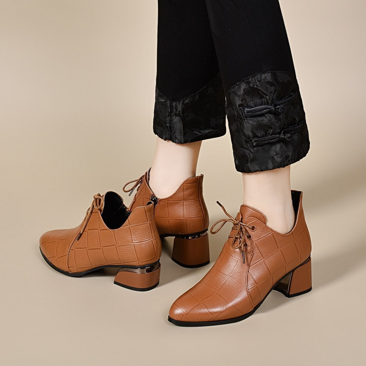 Fashionable Chunky Pointed Comfortable Mom Autumn Heels