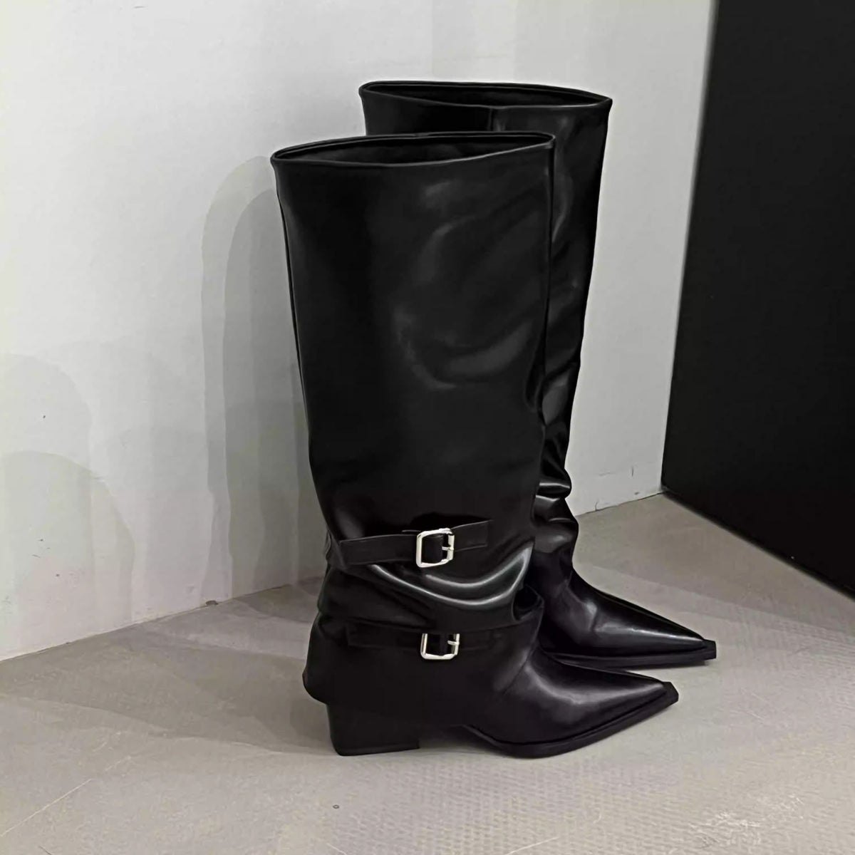 Women's Pointed Brown Tall Knight Spring Pantyhose Long Men's Shoes