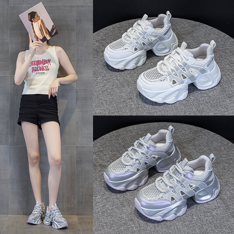 Rhinestone Starry Sky Sports Platform Dad Female Summer Women's Casual Shoes