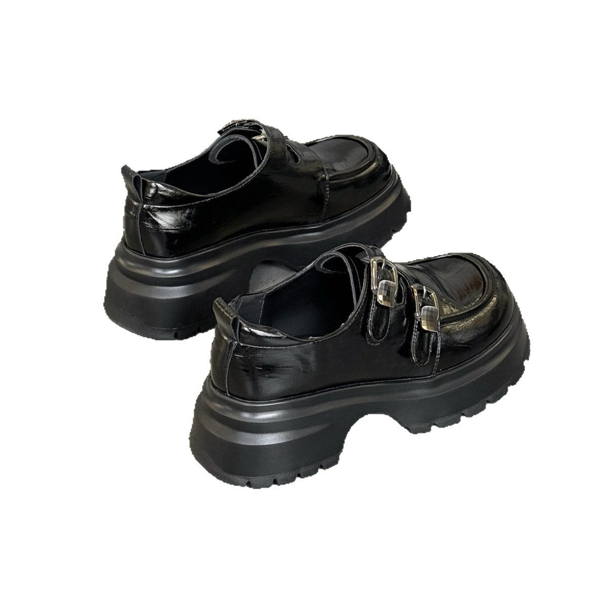 Women's Autumn Genuine Thick Bottom Small British Leather Shoes