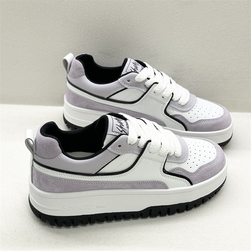 Women's Sports Big Head Breathable White Skateboard Thick Bottom Board Women's Casual Shoes