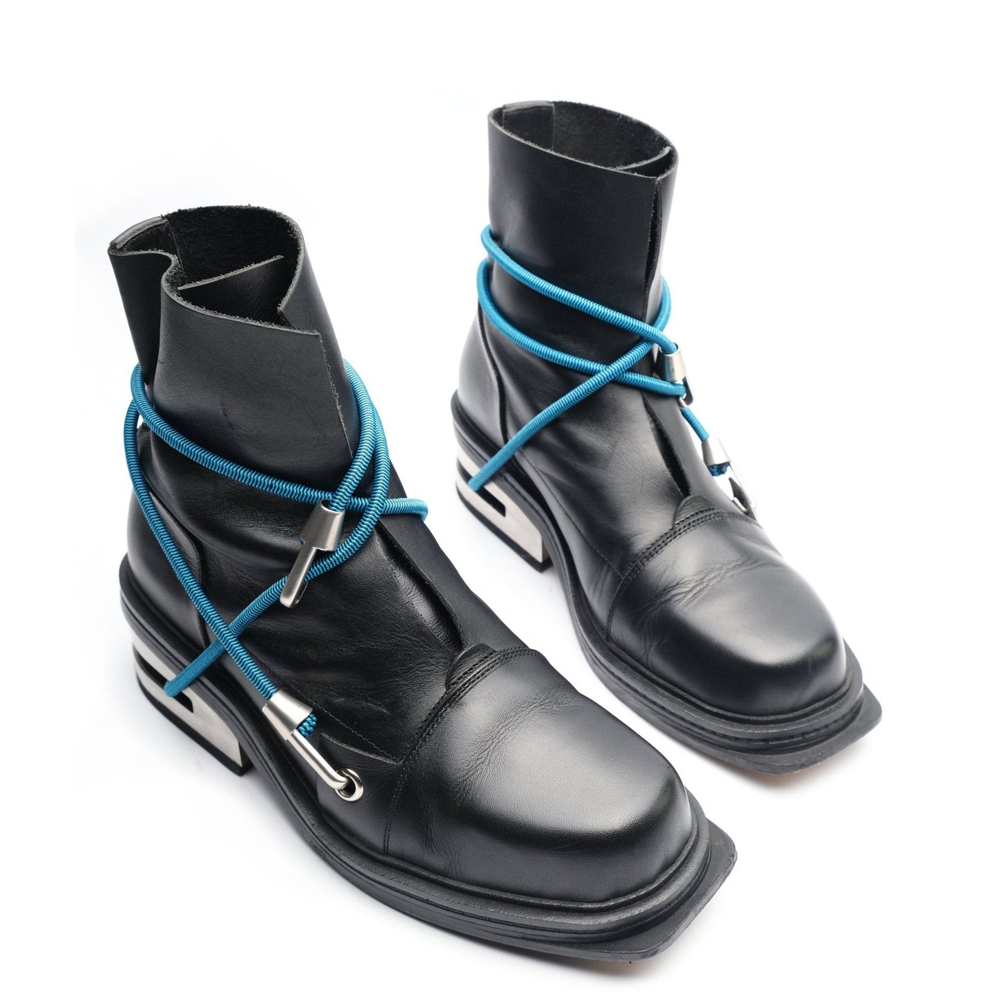 Booties Elastic Bandage Generation Square Toe Short Tube Heels