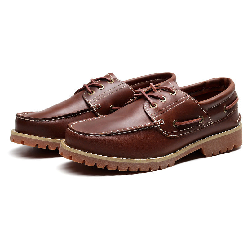 Men's Top Layer Cowhide Classic Boat British Men's Casual Shoes