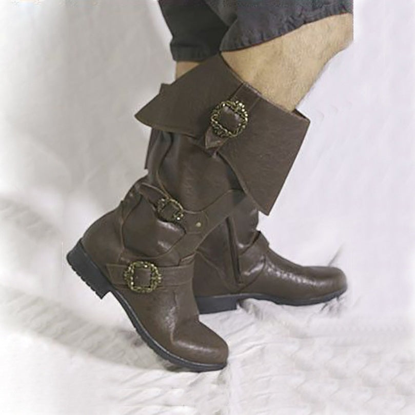 Classic Medieval Viking Force Laboratories Renaissance Men's Leather Boots