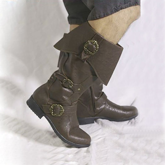 Classic Medieval Viking Force Laboratories Renaissance Men's Leather Boots