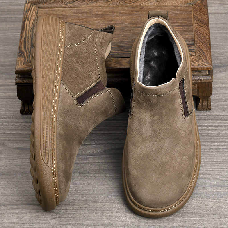 Men's Chelsea Top Layer Cowhide Light Luxury Thick Business High Boots