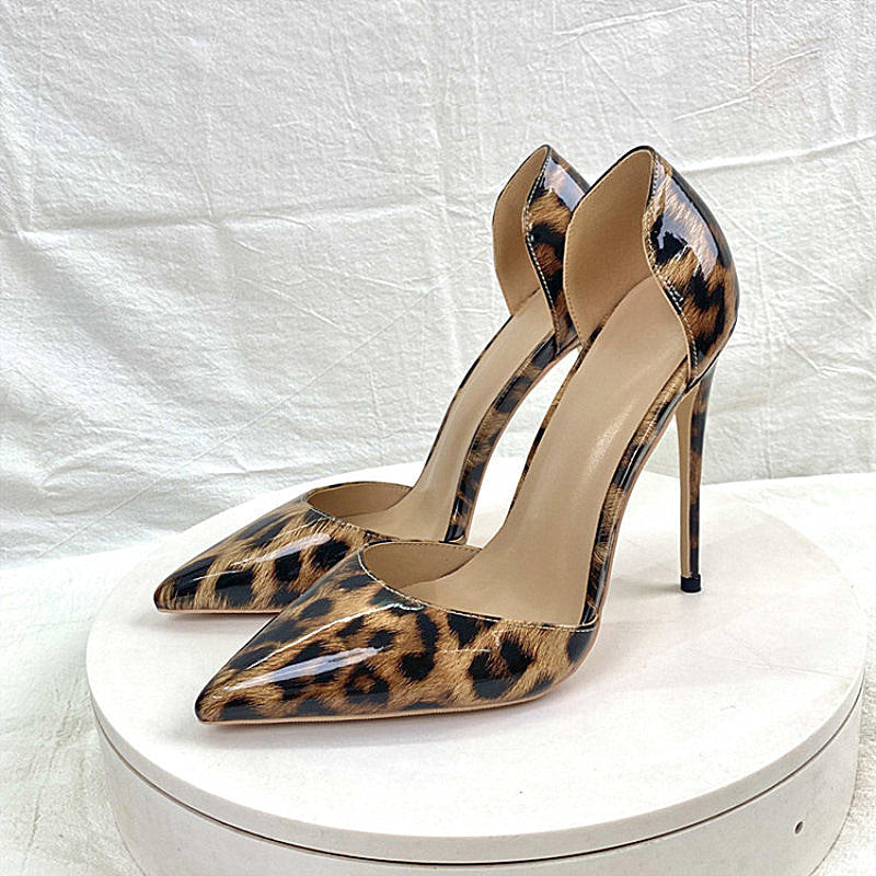 Women's Leopard Hollow Pointed Stiletto Fashion Sexy Women's Shoes