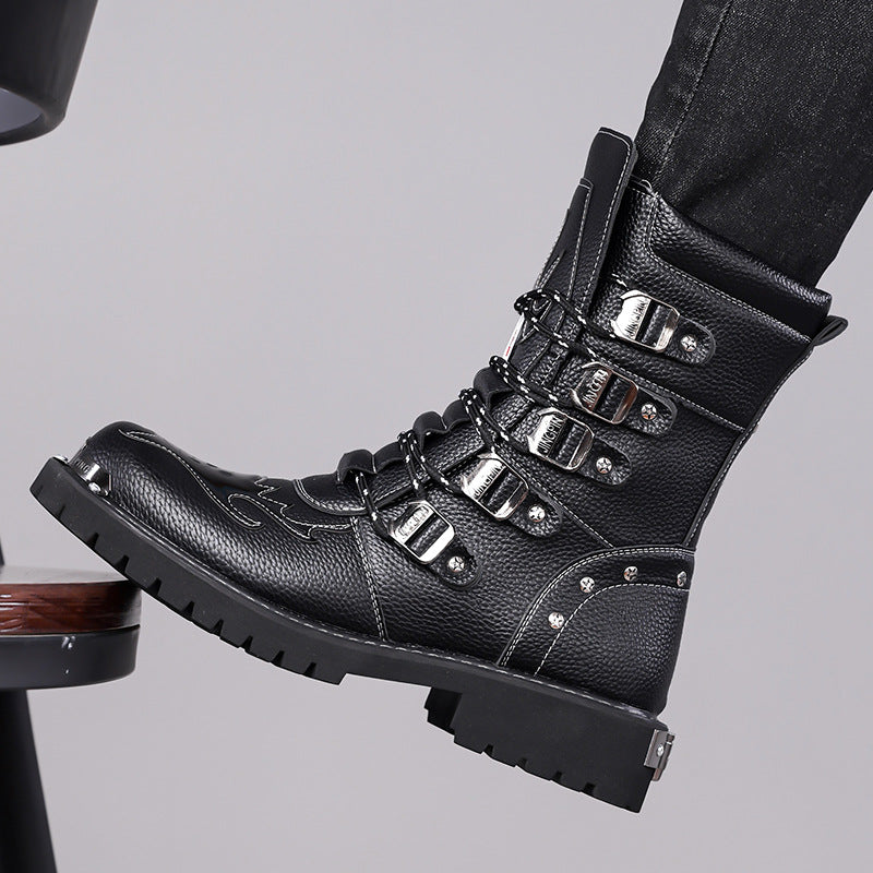Men's British Motorcycle American Large Size Men's Martin Boots