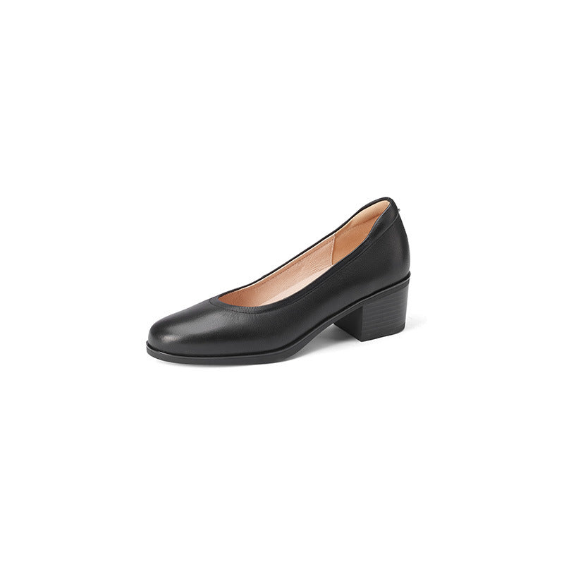 Women's Bottom Comfortable Pumps Elegant Stewardess High Round Women's Fashion Shoes