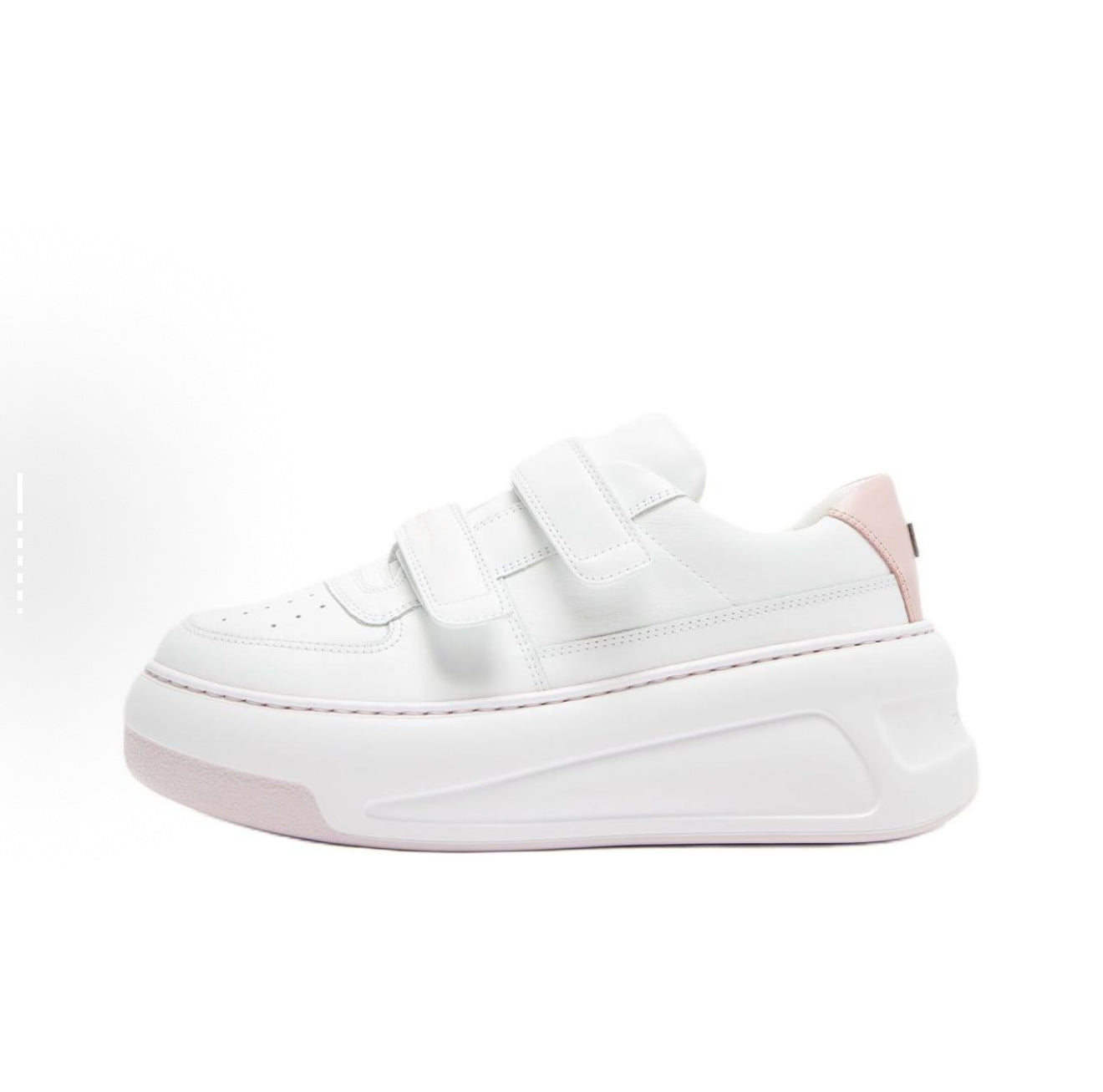 Women's Nana Velcro White Thick Sole Height Increasing Small Sneakers