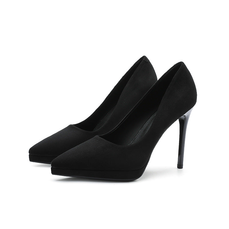 Women's Print Suede Platform High Pointed Toe Women's Fashion Shoes
