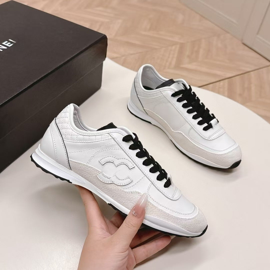 Women's Version Classic Style Rhombus Training Genuine Lace Up Round Toe Women's Sports Shoes
