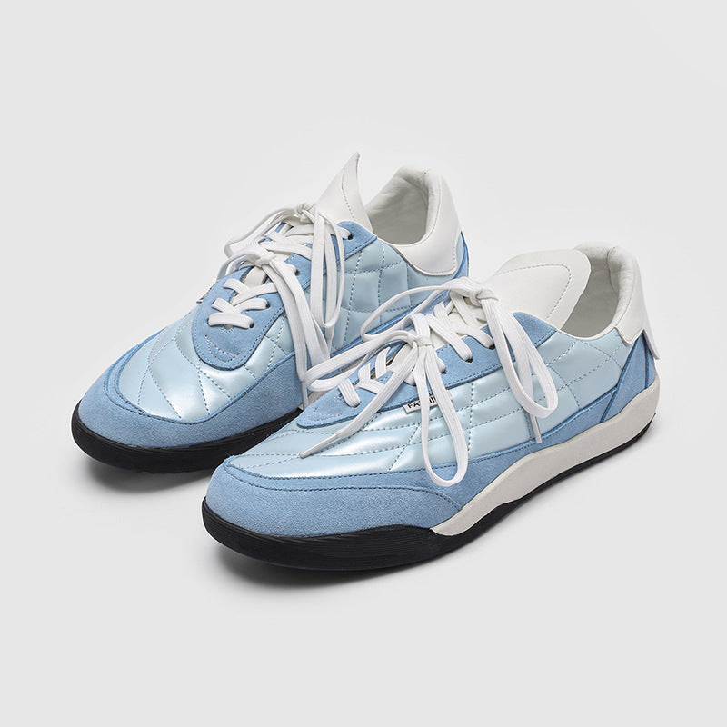 Men's Style Rhombus Lace Up Flat German Training Sneakers