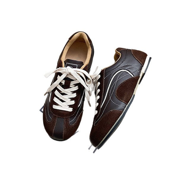 Retro Platform Height Increasing German Training Spring Old Money Style Women's Sports Shoes