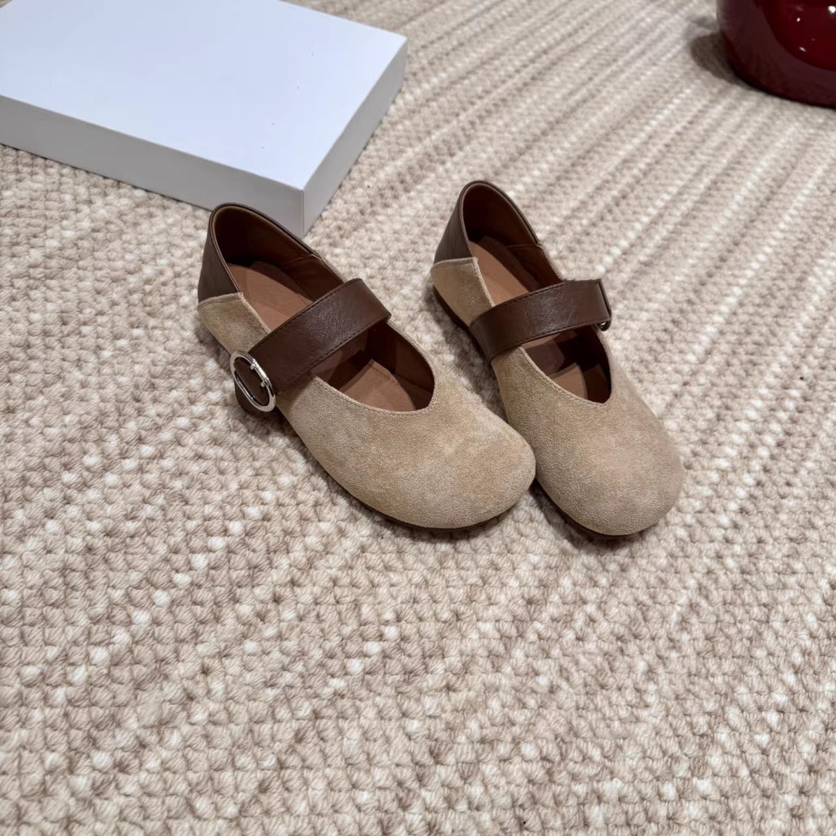 Women's French Style Mary Jane Spring Retro Flat Bottom Two-word Wear Women's Fashion Shoes