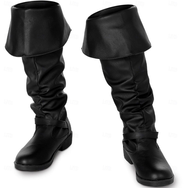 Men's Medieval Renaissance Dark Punk Large Size Men's Leather Boots