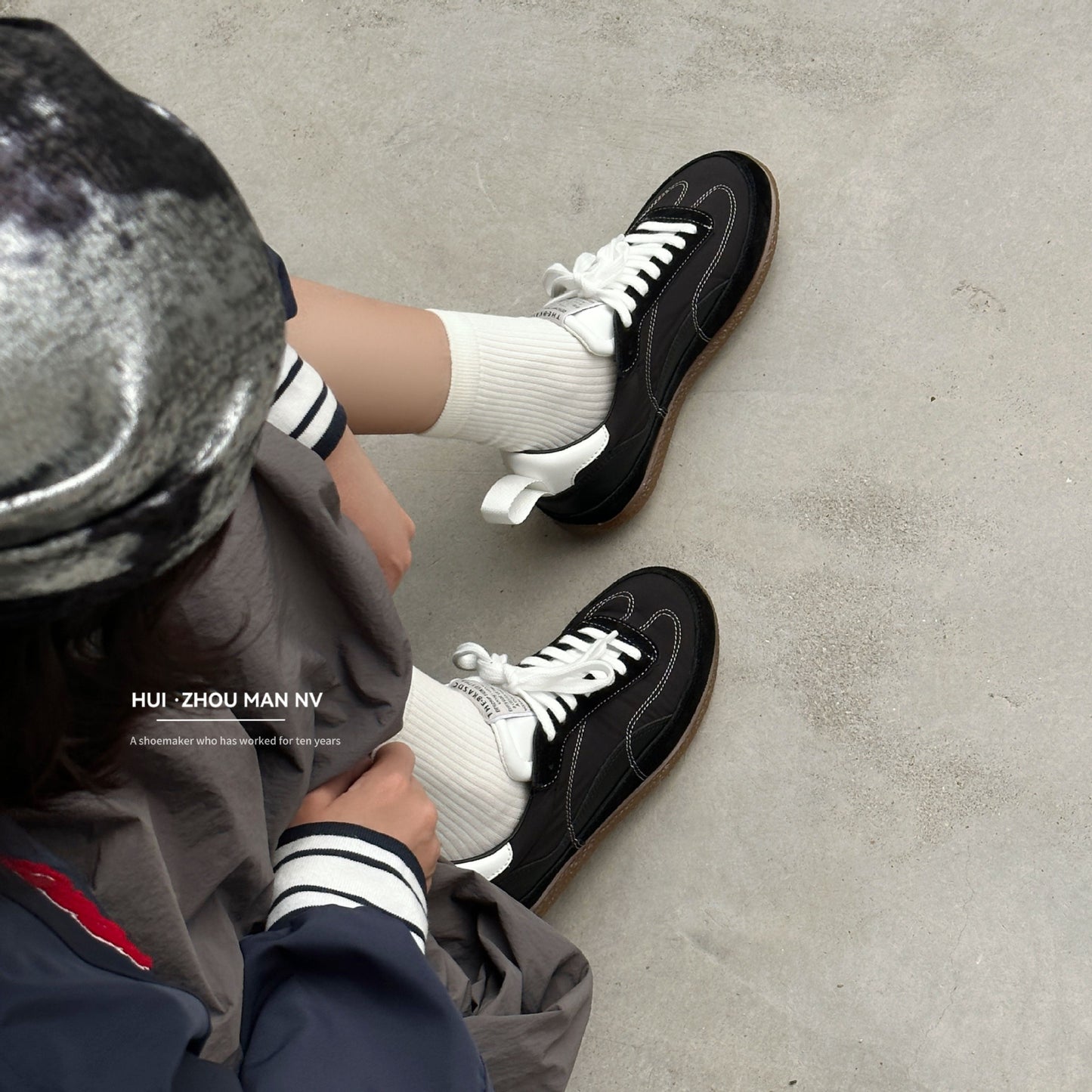 Women's Training Spring Stitching Tied Genuine Flat Sneakers