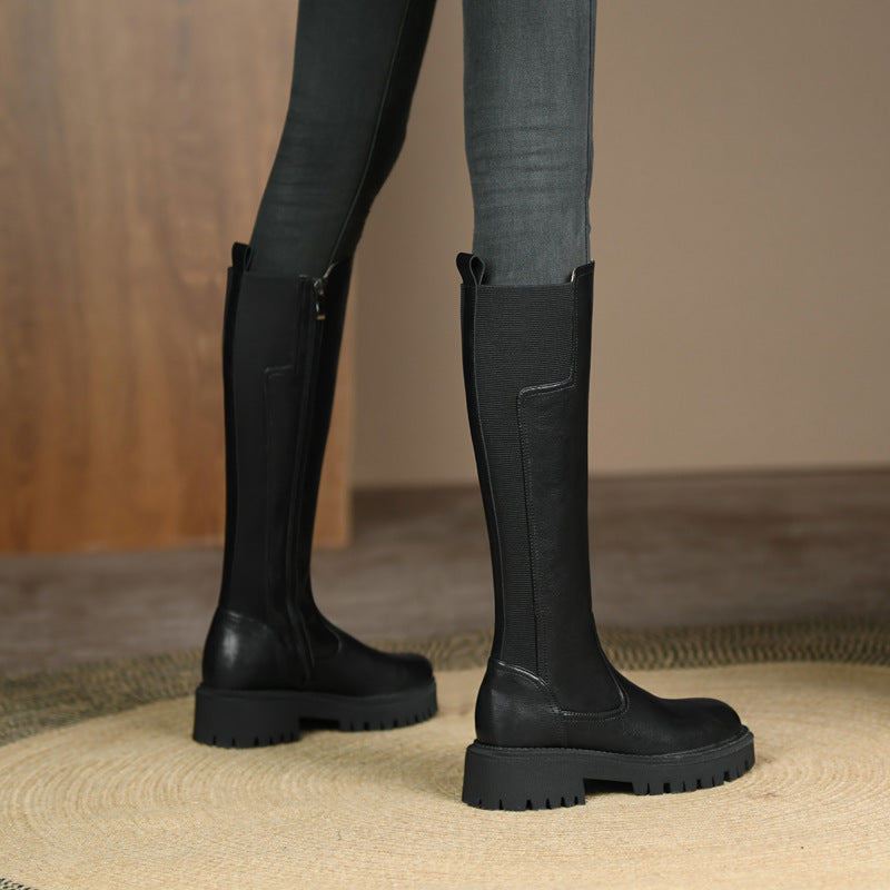 Fat Widened Plus Size High Below The Knee Thick Boots