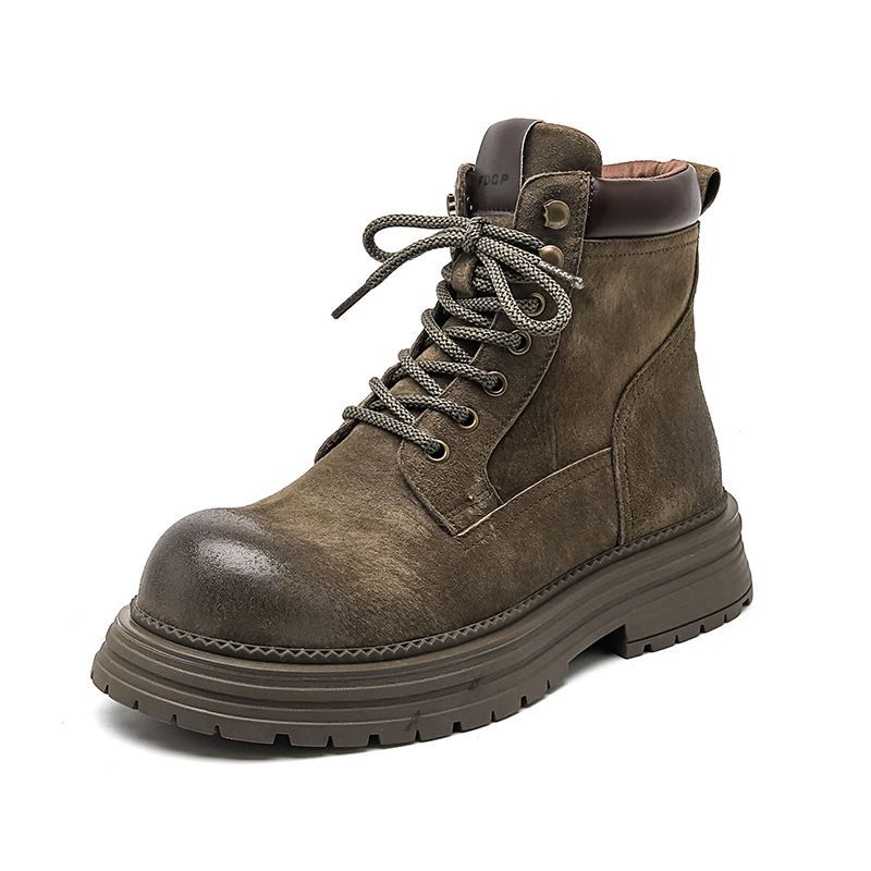 Lovers Wild British Style Vintage Thick Sole Increased Suede Men's Martin Boots