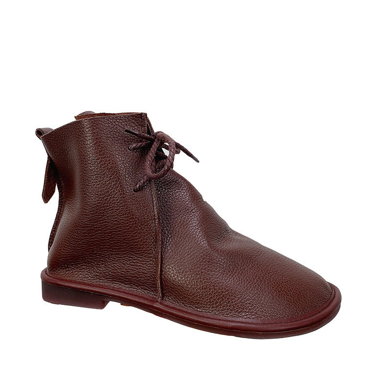 Women's Thick-soled Veet Small Size Martin For Women's Leather Boots