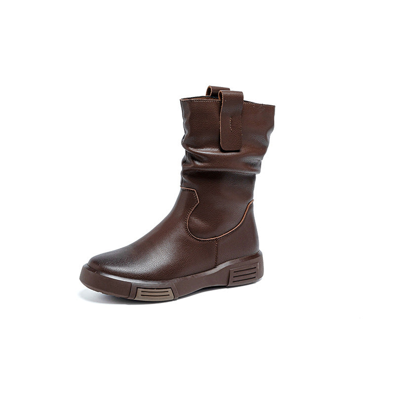 Women's Genuine Middle Tube Martin Skinny Retro Boots