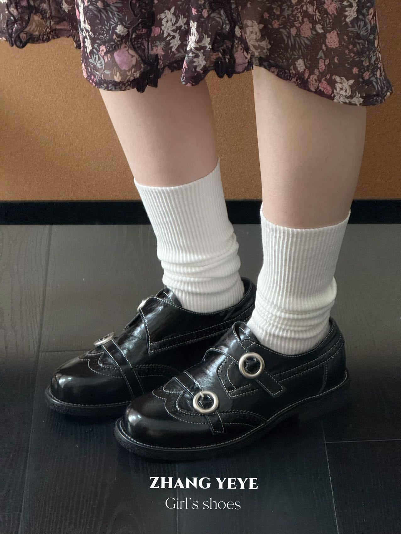 British Style High-grade Carved Hollow Spring Thick Women's Casual Shoes