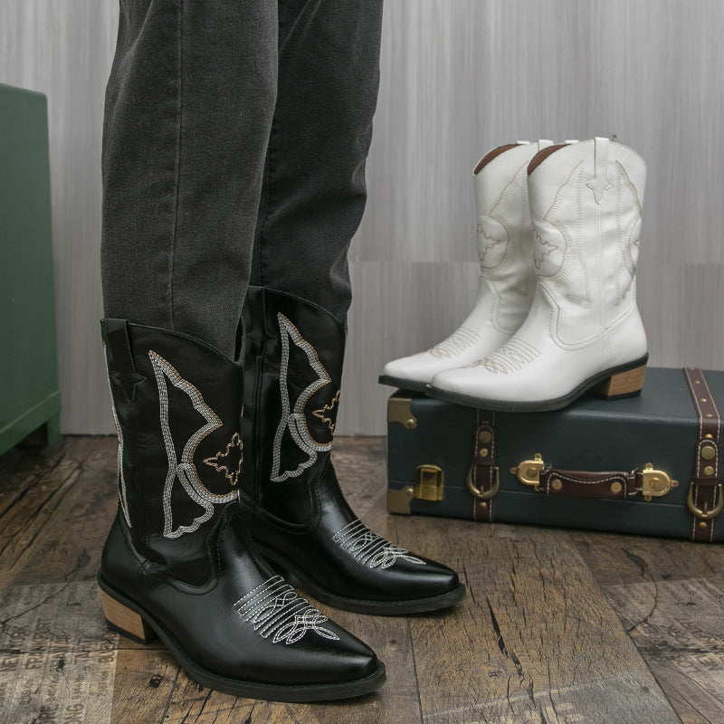 Men's Luxury Four Countries Trendy Pattern Martin Men's Leather Boots