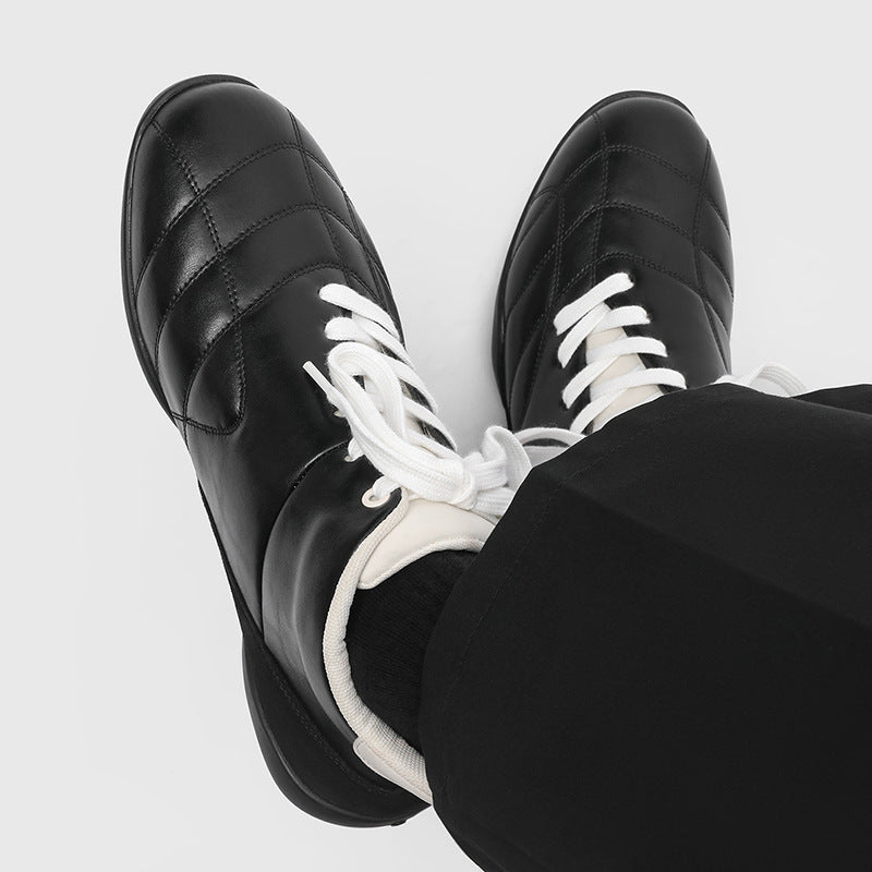 Women's & Men's Oblique Retro Flat Outdoor Mountaineering Men's Casual Leather Shoes