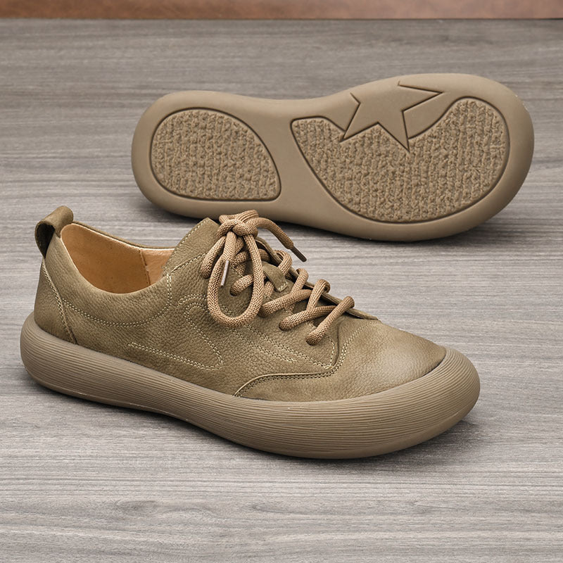 Men's Summer Breathable Retro Matte Top Layer Cowhide Casual Shoes