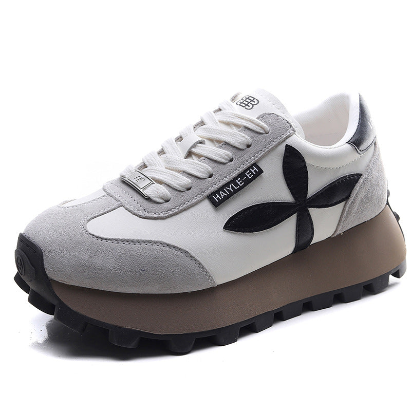 Women's Spring Platform Height Increasing Board Color Matching Women's Sports Shoes