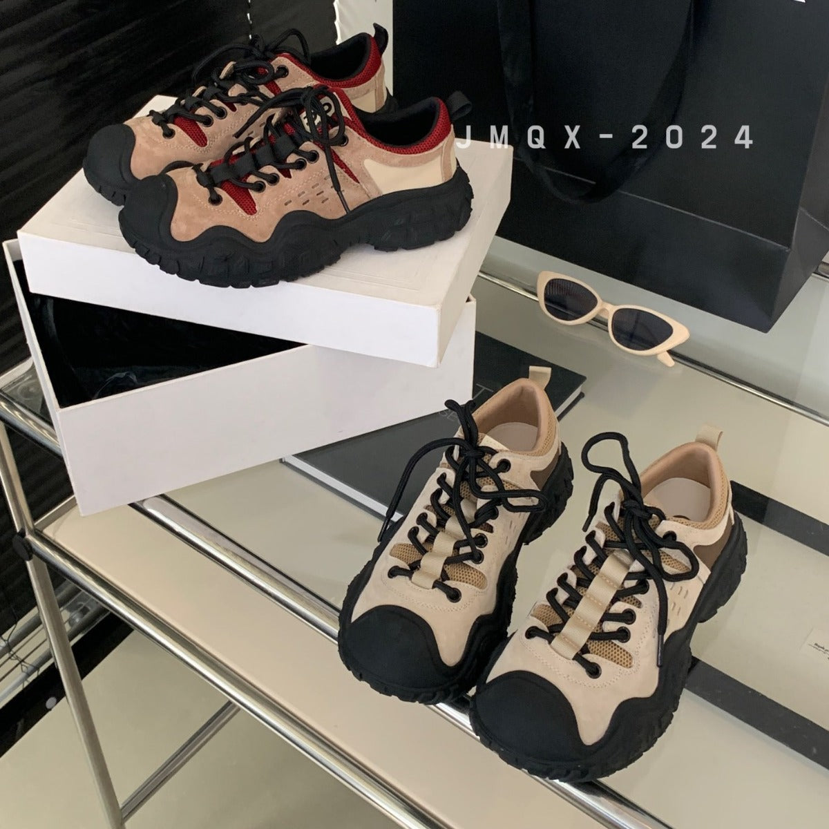 Women's Round Toe Heightened Daddy Outdoor Climbing Men's Shoes