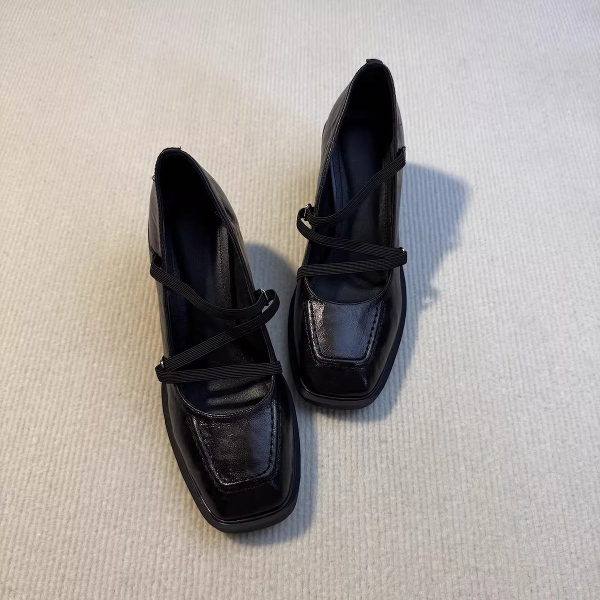 Women's Version Retro Commuter Genuine Black Chunky Mary Jane Beautiful Temperament Women's Fashion Shoes