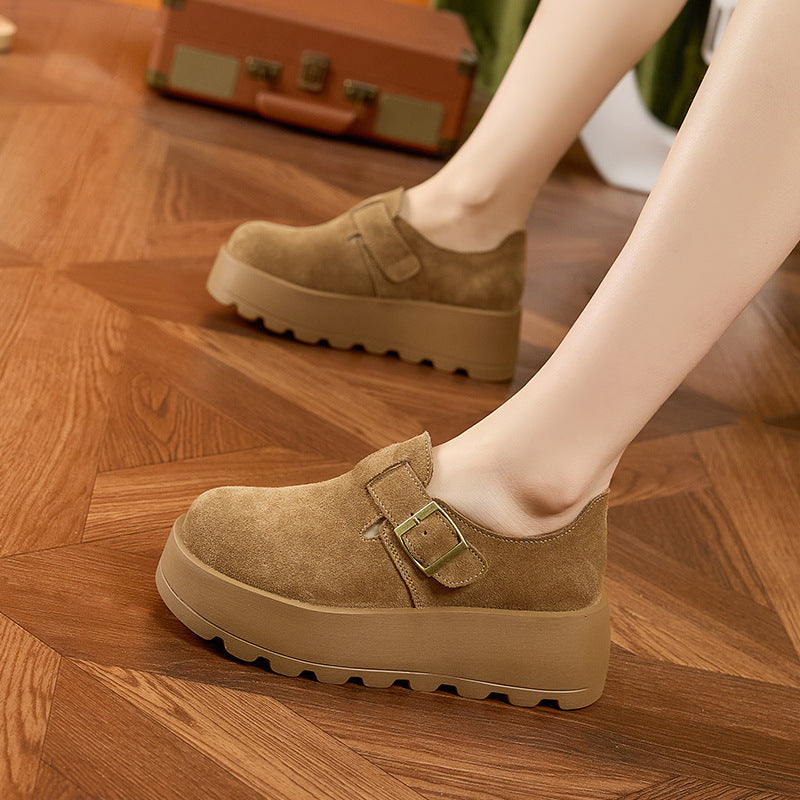 Popular Women's Platform Height Increasing Slip-on Casual Shoes