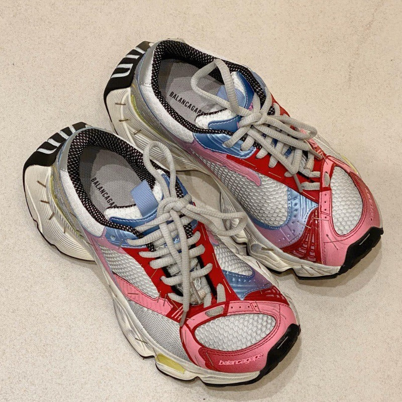Autumn Stapler Dad Retro Distressed Thick Bottom Men's Casual Shoes