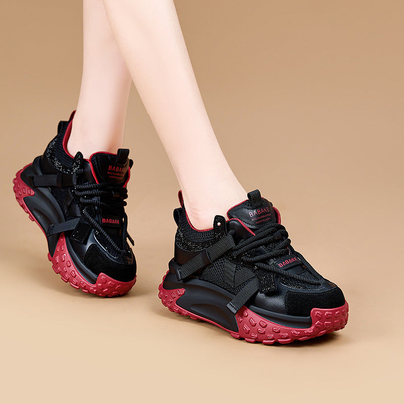 Women's Height Increasing Insole Dad Outer Wear Thick Sports Casual Shoes